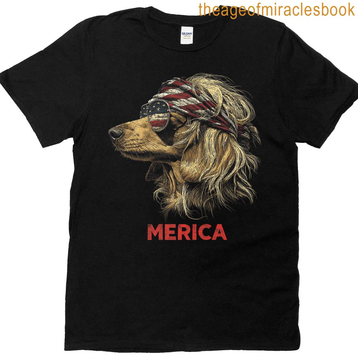 Dachshund Dog -patriotic Usa 4th Of July American Flag Funny Premium T-shirt