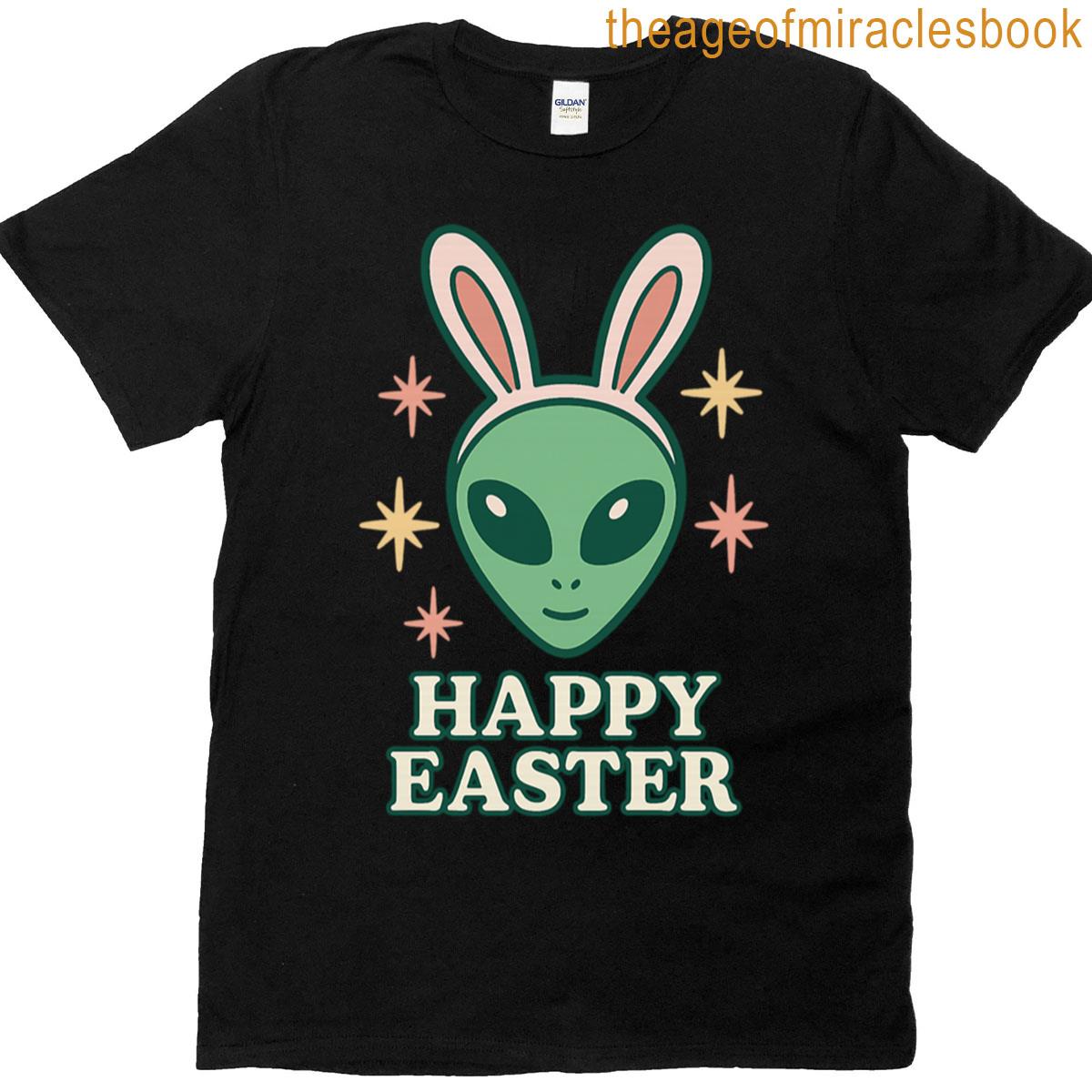 Funny Alien Easter Bunny Ufo Happy Easter T-shirt