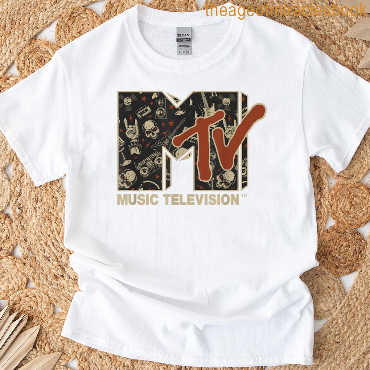 Mademark X Mtv – Mtv Rock N Roll Music Hard Heavy Metal Skull Guitar Vintage T-shirt