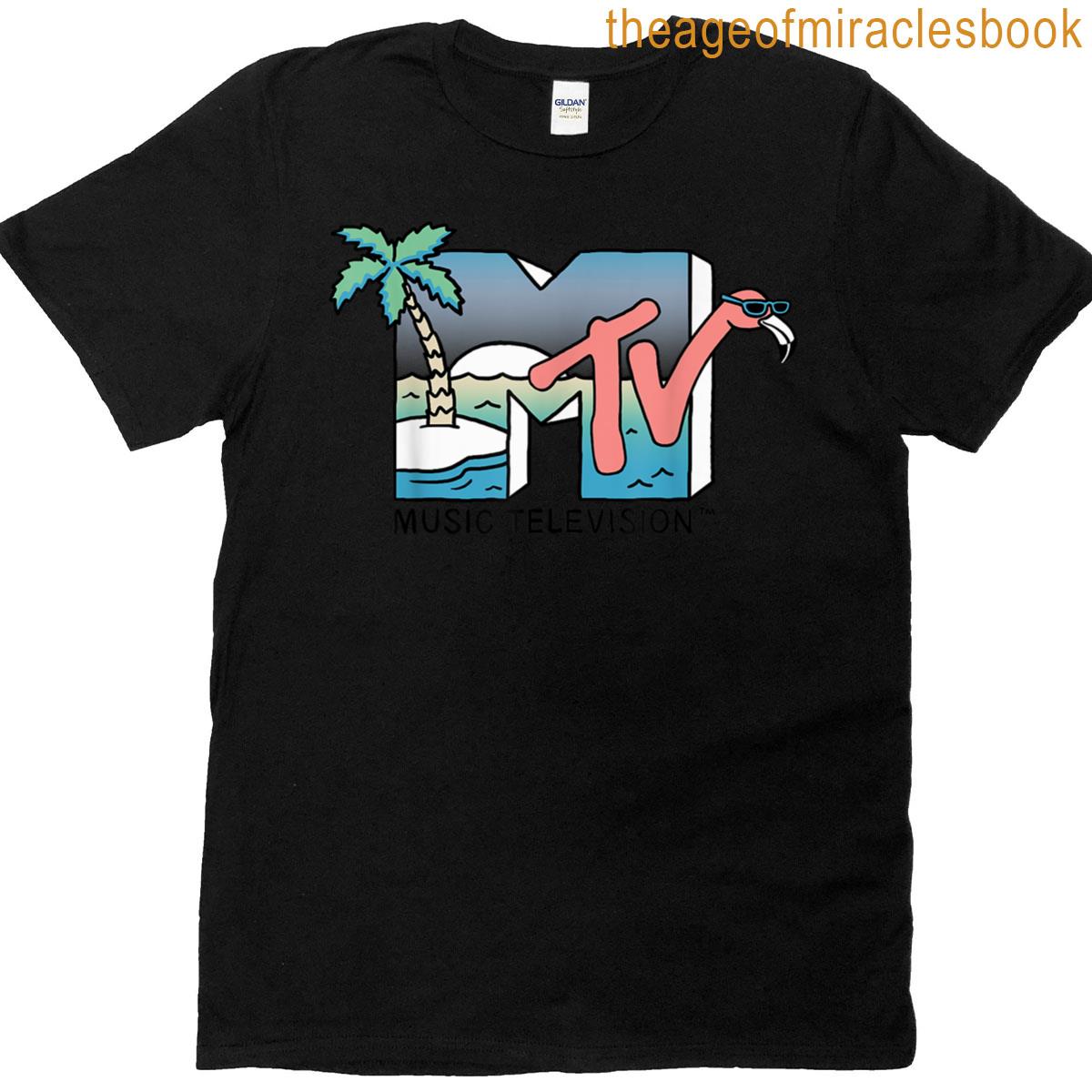 Mtv Beach Island Flamingo Logo Vintage Graphic T-shirt