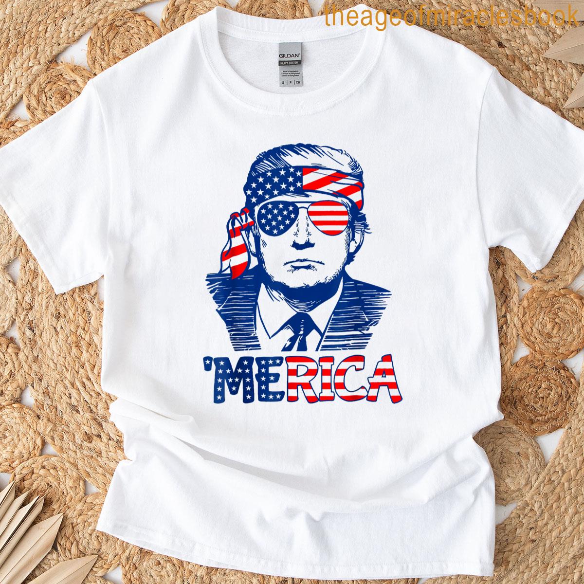 Trump 4th Of July Merica Men Women Usa American Flag T-shirt