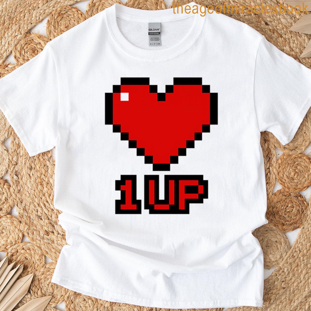1up Heart Pixel Art – Retro Gaming Love Extra Life Power Up T-shirt