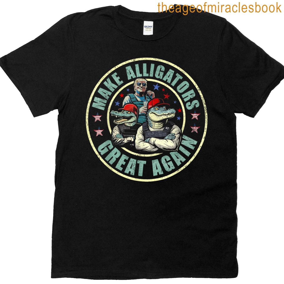 Funny Patriotic Make Alligator Great Again T-shirt