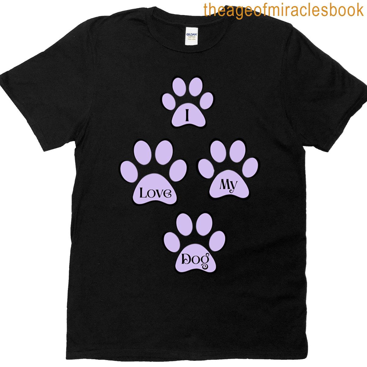 Paw Prints I Love My Dog T-shirt