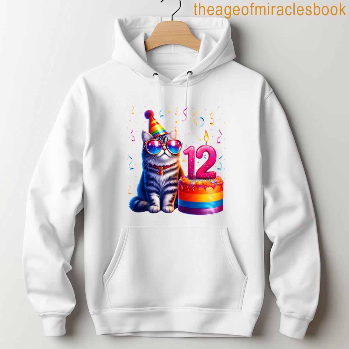 Alternative view of 12h Birthday Cute Cat 12 Years Old Bday Party Kitty Cat Lover T-shirt