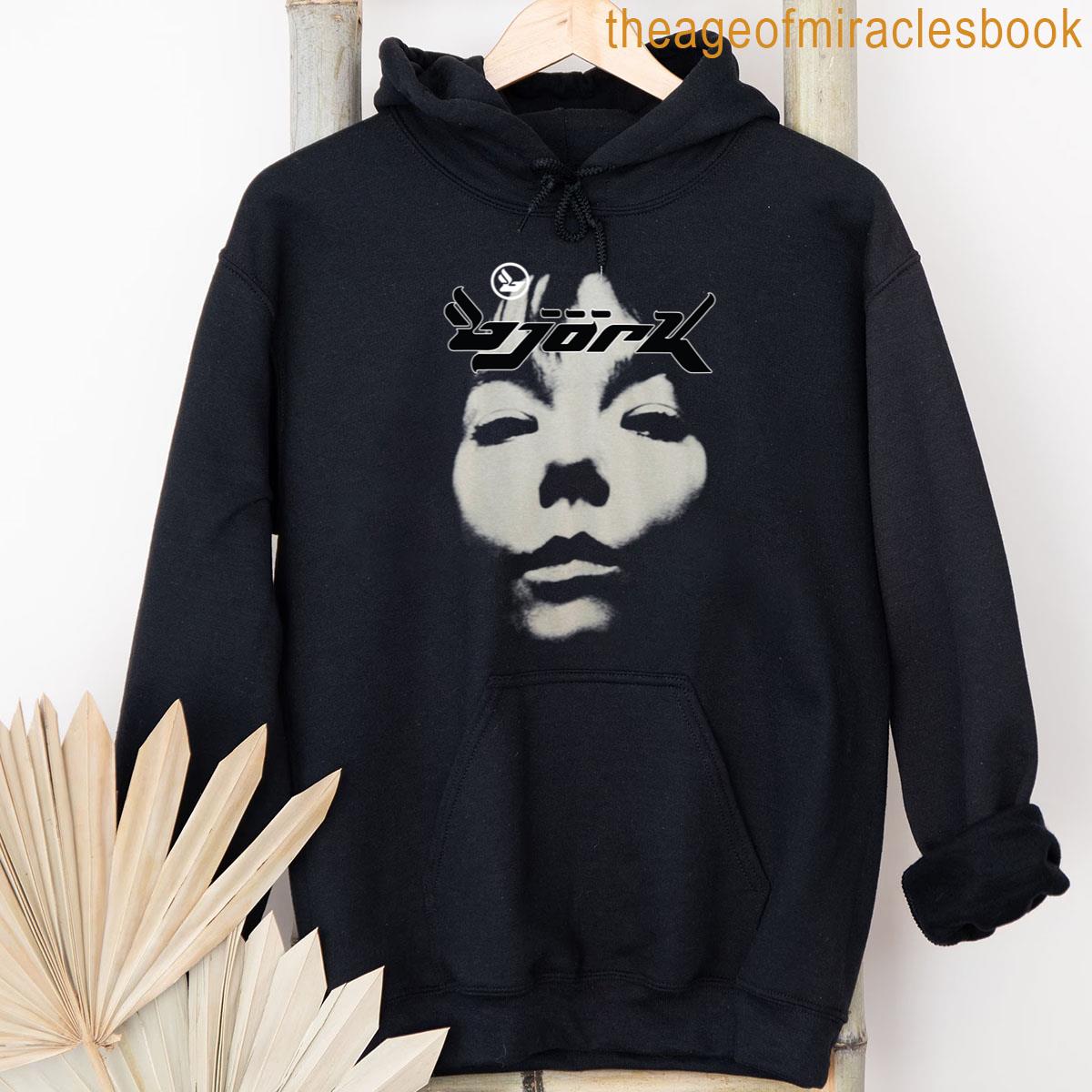 【HI FI FNK】Black Bjork Longsleeve Bjork Homogenic Vintage Face Logo Black White T-shirt