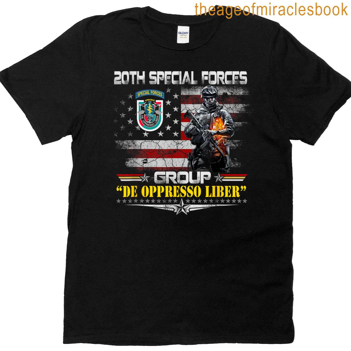 20th Special Forces Group Veteran Flag Patriotic Vintage Men T-shirt