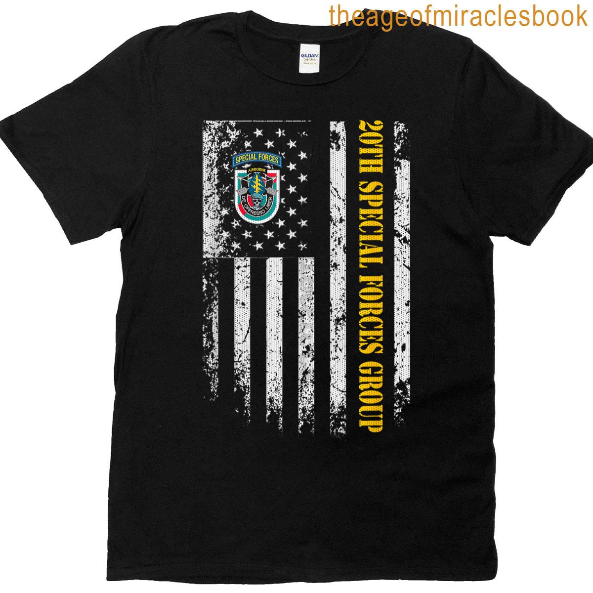20th Special Forces Group Veteran Us Flag Patriotic Vintage T-shirt