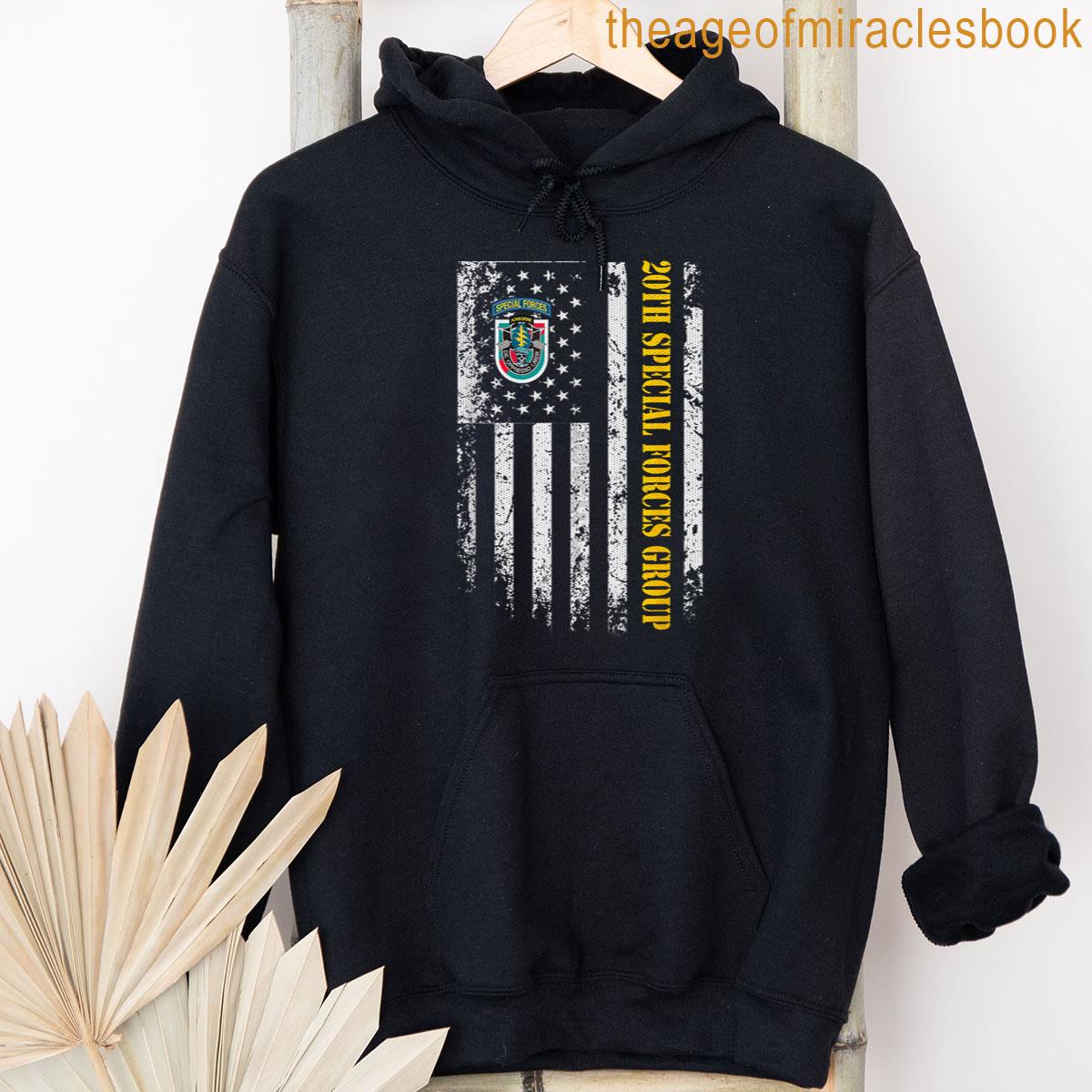 Alternative view of 20th Special Forces Group Veteran Us Flag Patriotic Vintage T-shirt