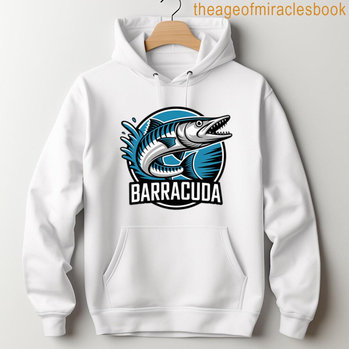 Alternative view of Wild Barracuda Ocean Fishing And Marine Adventure Sports Logo T-shirt