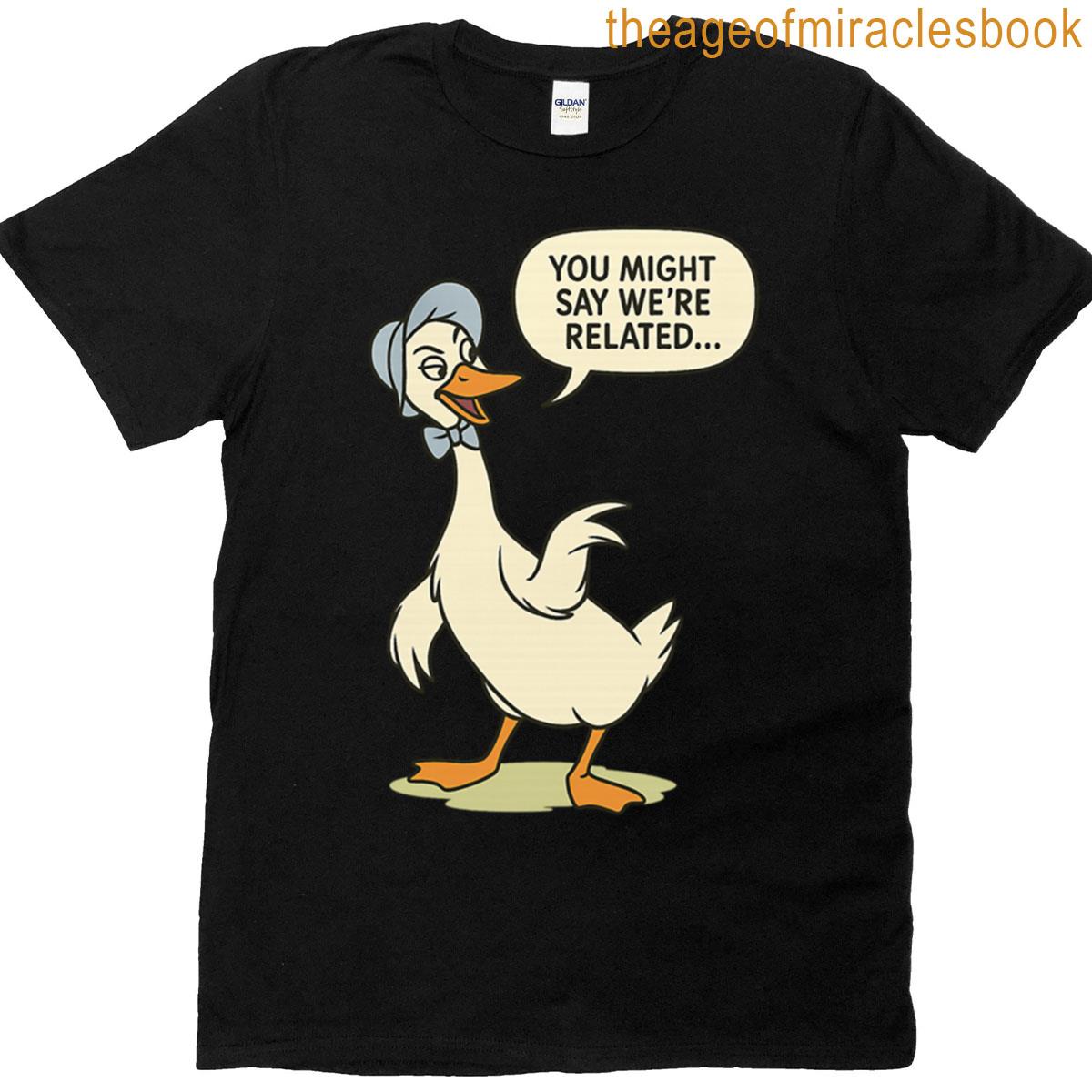 You Might Say Were Related Blue Bonnet Goose Matching Twin Vintage Aristocats-inspired T-shirt