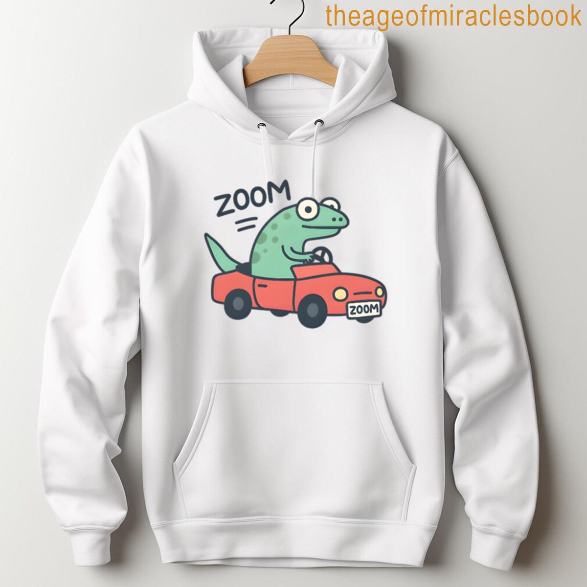 Alternative view of Zoom Lizard Cute Cartoon Driving Meme Design T-shirt