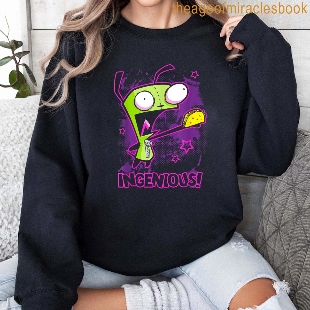Invader Zim Ingenious Taco Gir Y2k Cartoon T-shirt