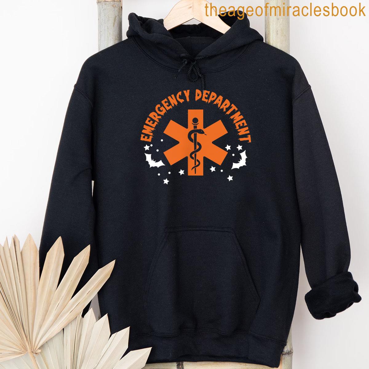 Alternative view of 2 Sides Retro Halloween Emergency Department Spooky Season T-shirt