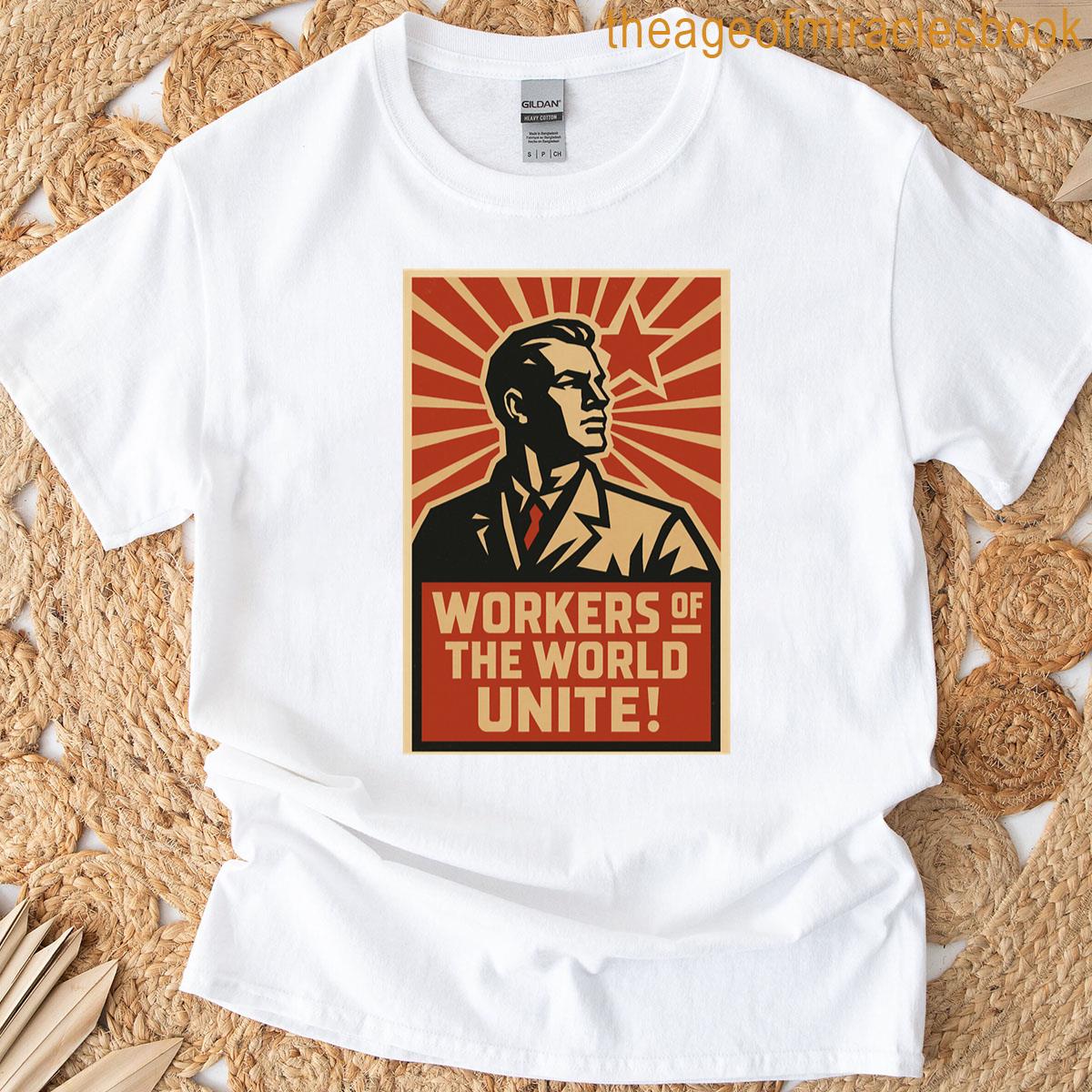 Workers Of The World Unite Propaganda Poster Oversized T-shirt