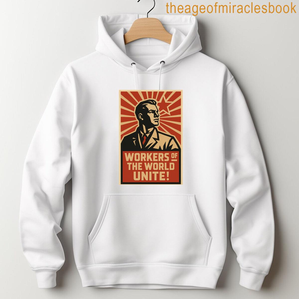 Alternative view of Workers Of The World Unite Propaganda Poster Oversized T-shirt