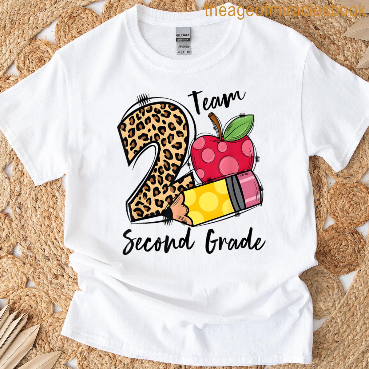2nd Grade Team Leopard Teacher Student Back To School Girls T-shirt
