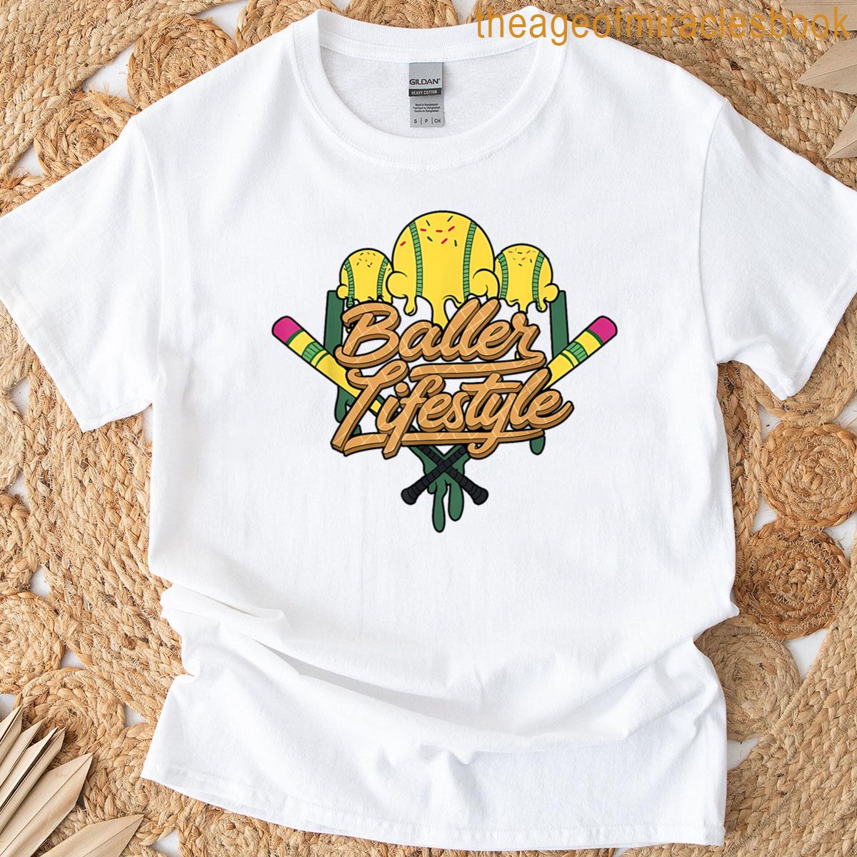 Baseball Lifestyle Home Plate Ice Cream Drip Men Boys Kids T-shirt