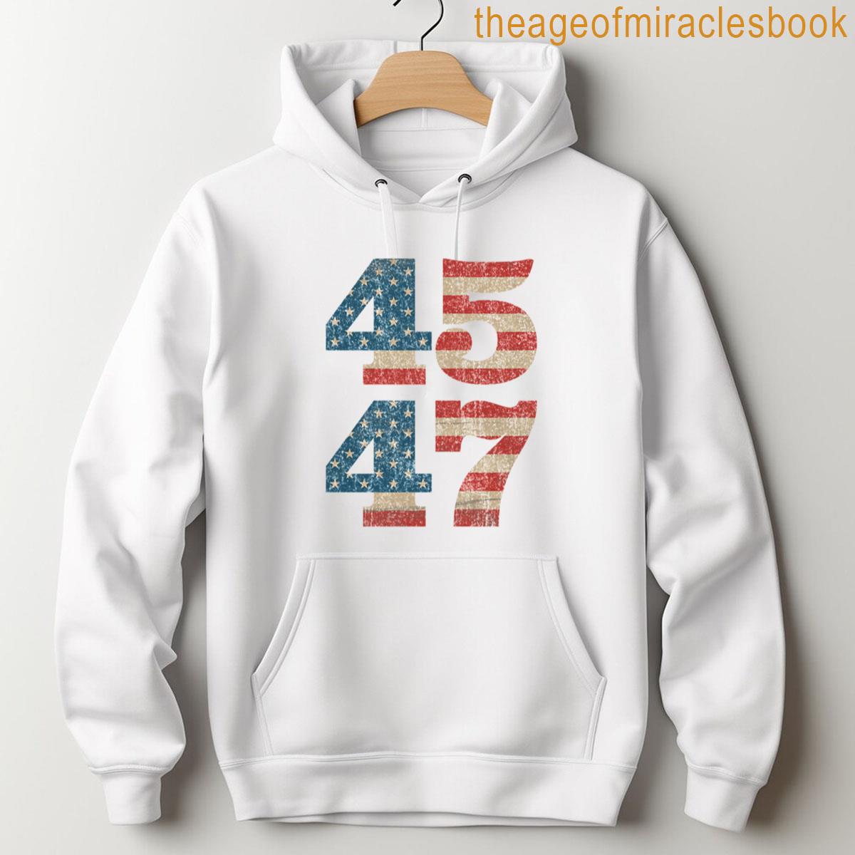 Alternative view of 45 47 Trump 2024 Vintage Usa American Flag T-shirt