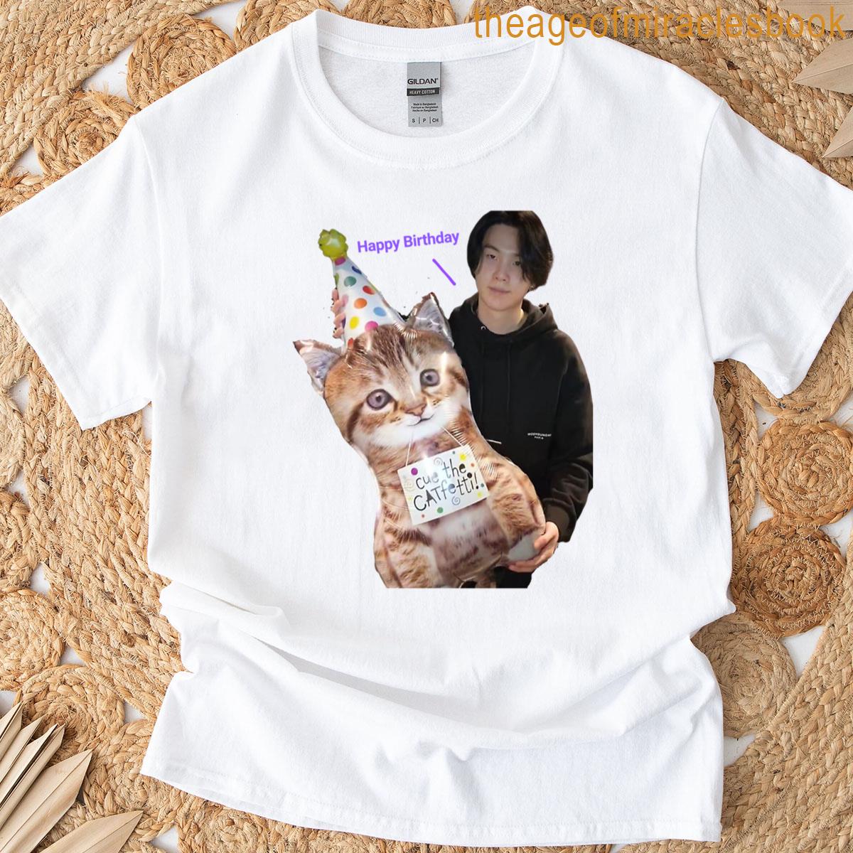 Yoongi Suga Meow Cat Birthday Card T-shirt