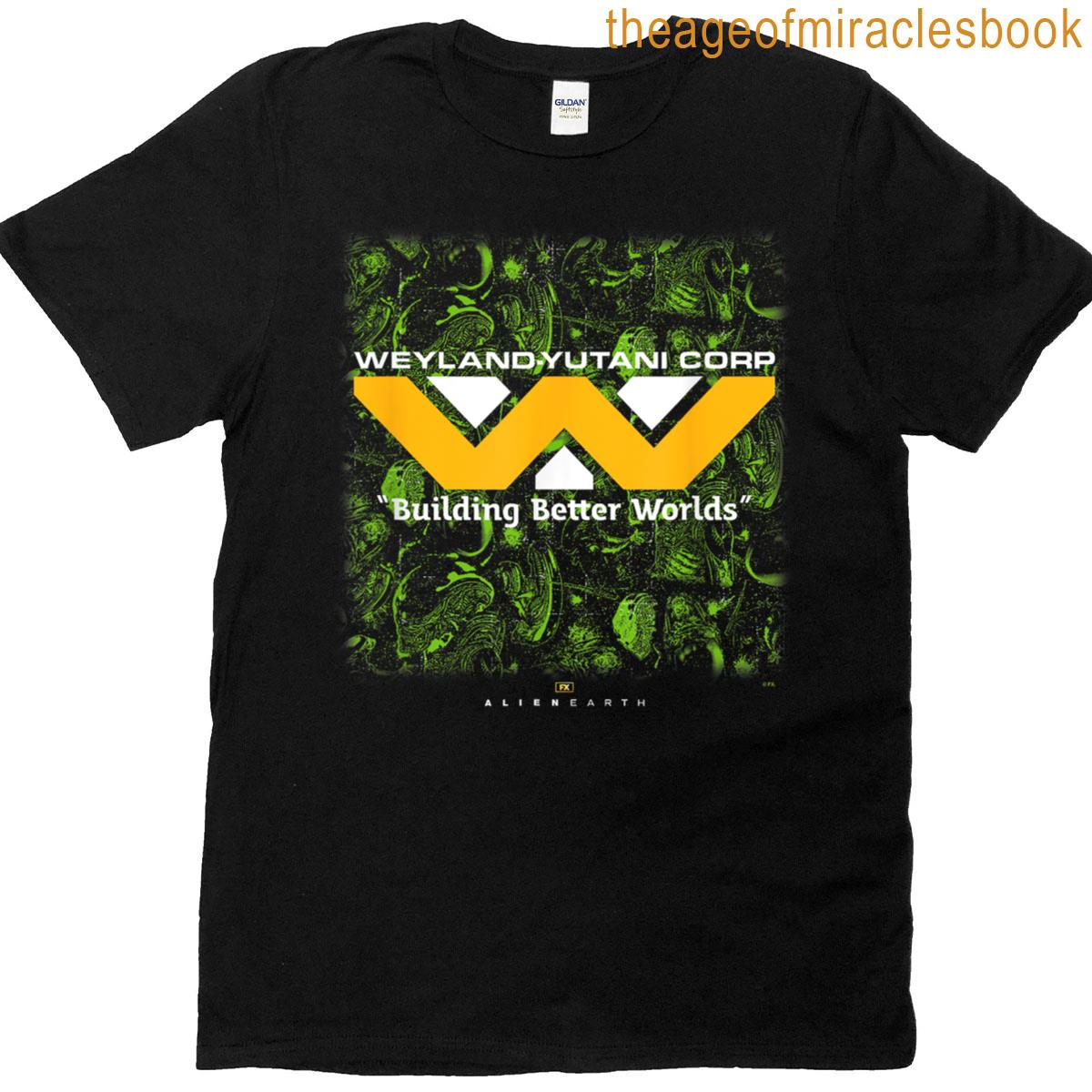 Alien Earth Weyland Yutani Corp Distressed Poster T-shirt