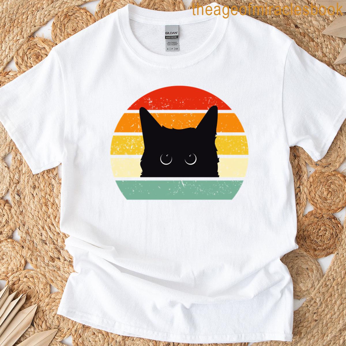 Retro Cat Black Cat Lovers Tee Funny Cat Saying Cute Cate Ladies Cat Lady Kitty Cat T-shirt