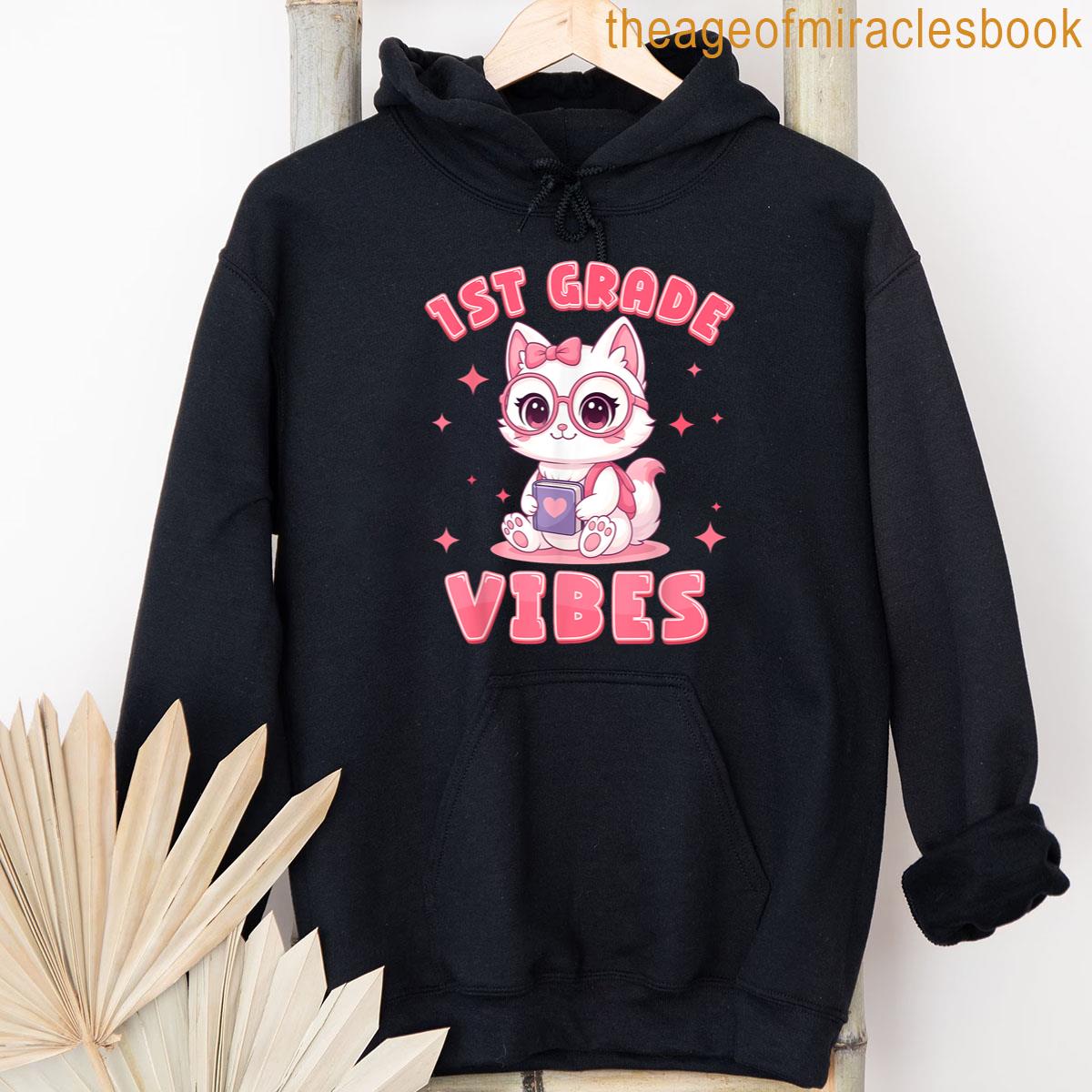 Alternative view of 1st Grade Vibes Back To School Cute Cat For Girls Kids T-shirt