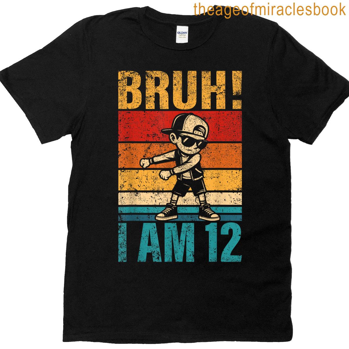 12 Year Old Birthday Flossing Boy Bruh Its My 12th Birthday T-shirt