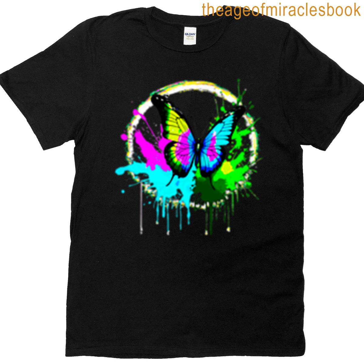 Abstract Butterfly Explosion – Colorful Wall Art T-shirt
