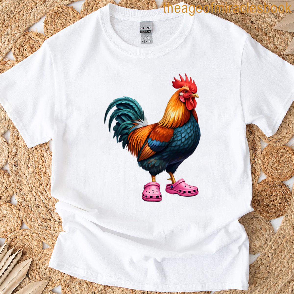 Rooster With Crocs Shoe T-shirt