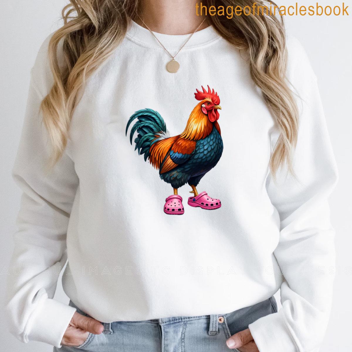 Rooster With Crocs Shoe T-shirt