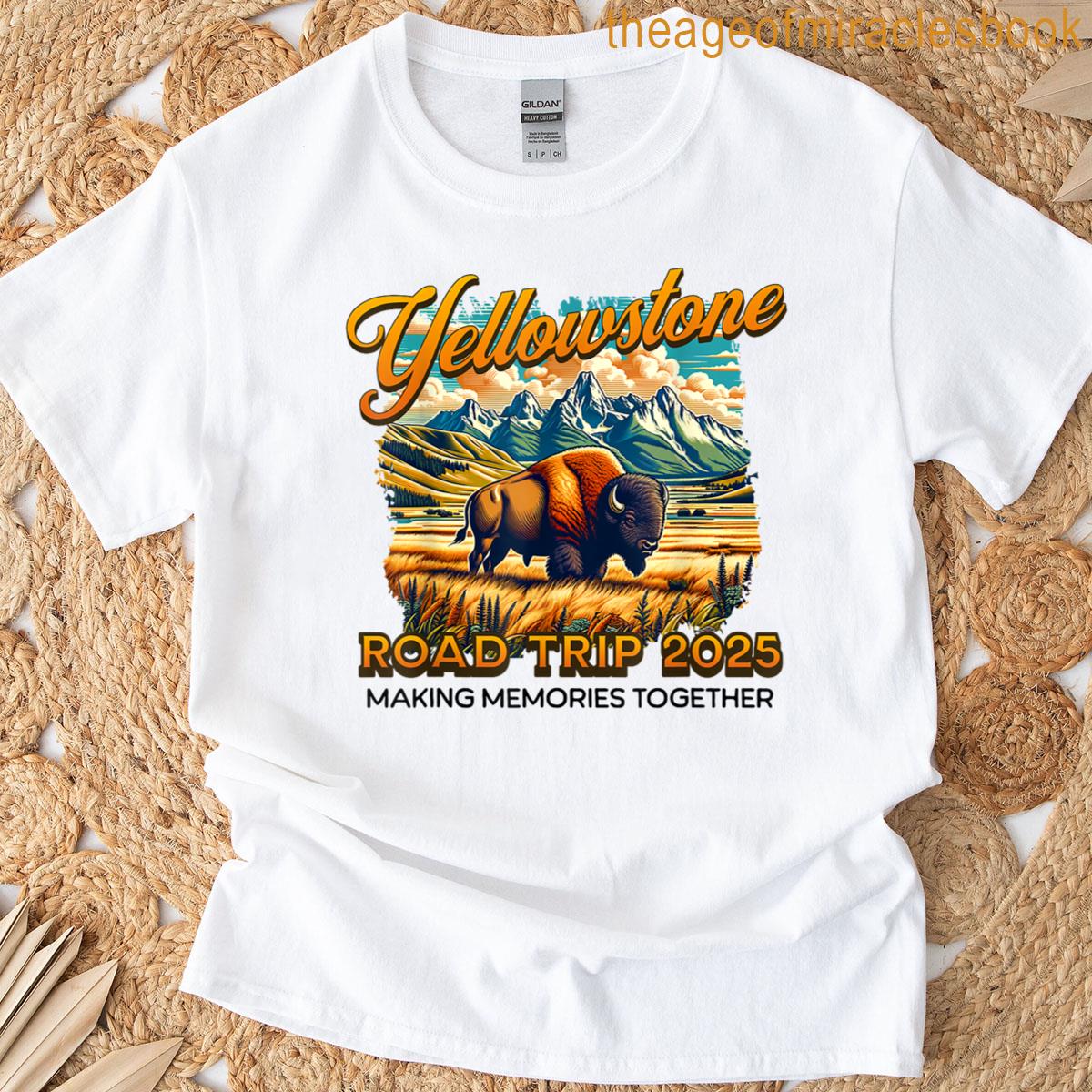 Yellowstone Road Trip 2025 National Park Family Camping T-shirt