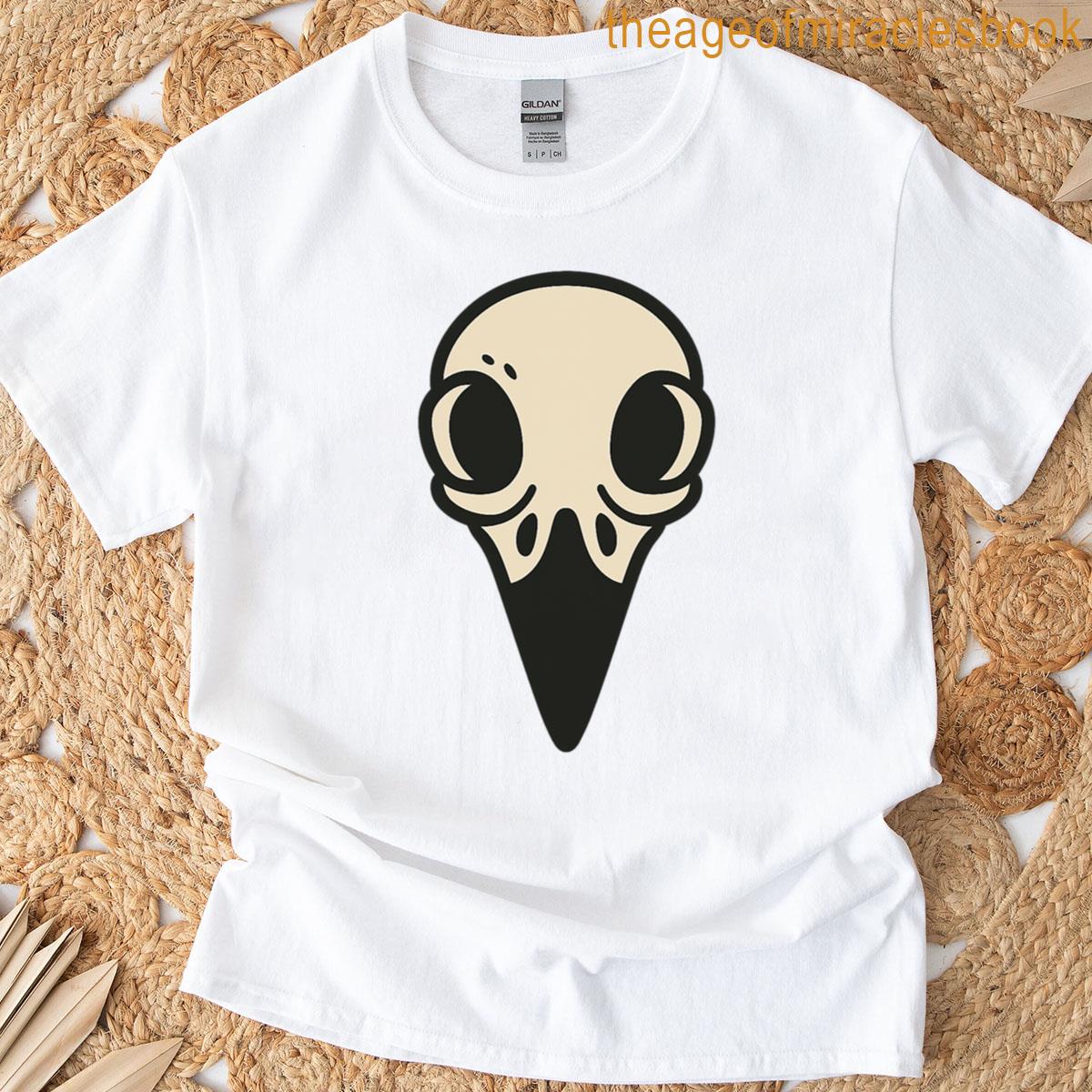 Minimalist Raven Skull Cartoon Logo T-shirt