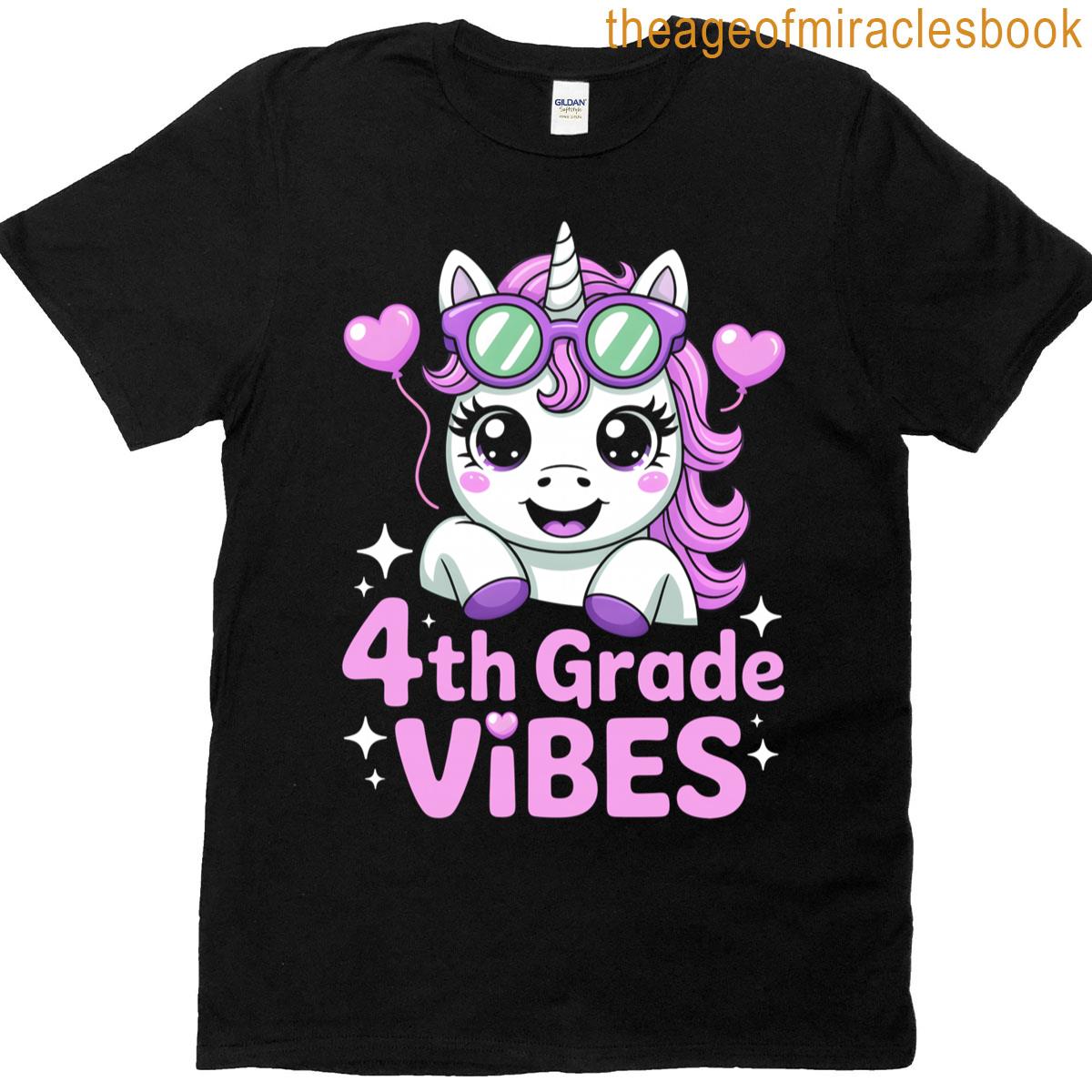 4th Grade Vibes First Day Of School Unicorn For Boys Girls T-shirt