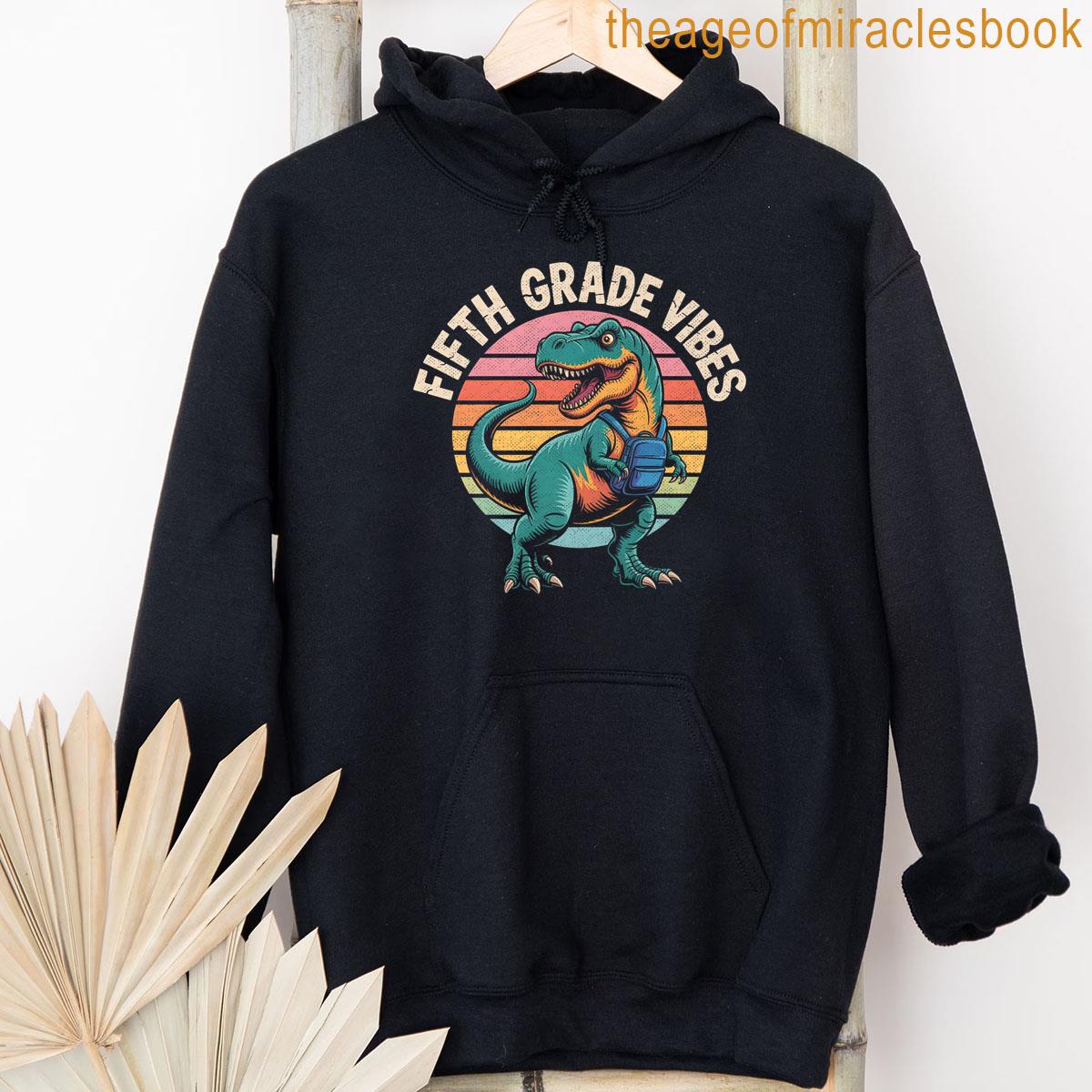 Alternative view of 5th Grade Vibes First Day Of School Funny Dinosaur Retro Premium T-shirt