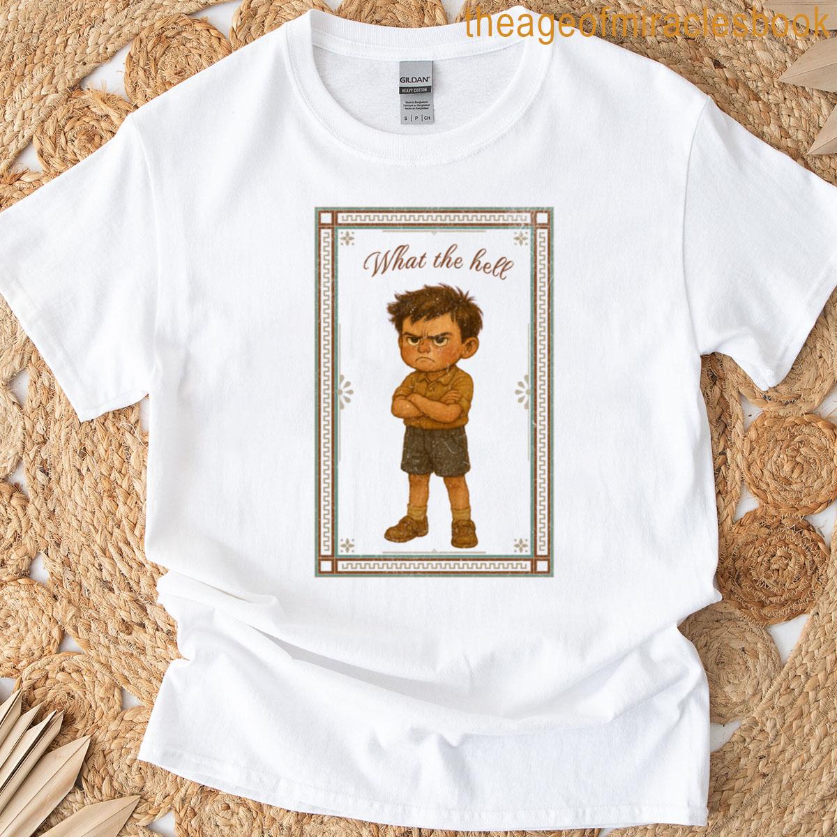 What The Hell Retro Vintage Kids Poster Style Framed Illustration Boy Version Boxy T-shirt