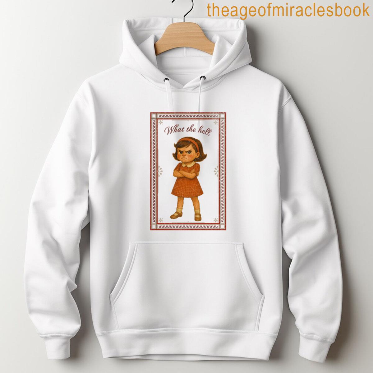 Alternative view of What The Hell Retro Vintage Kids Poster Style Framed Illustration Girl Version T-shirt