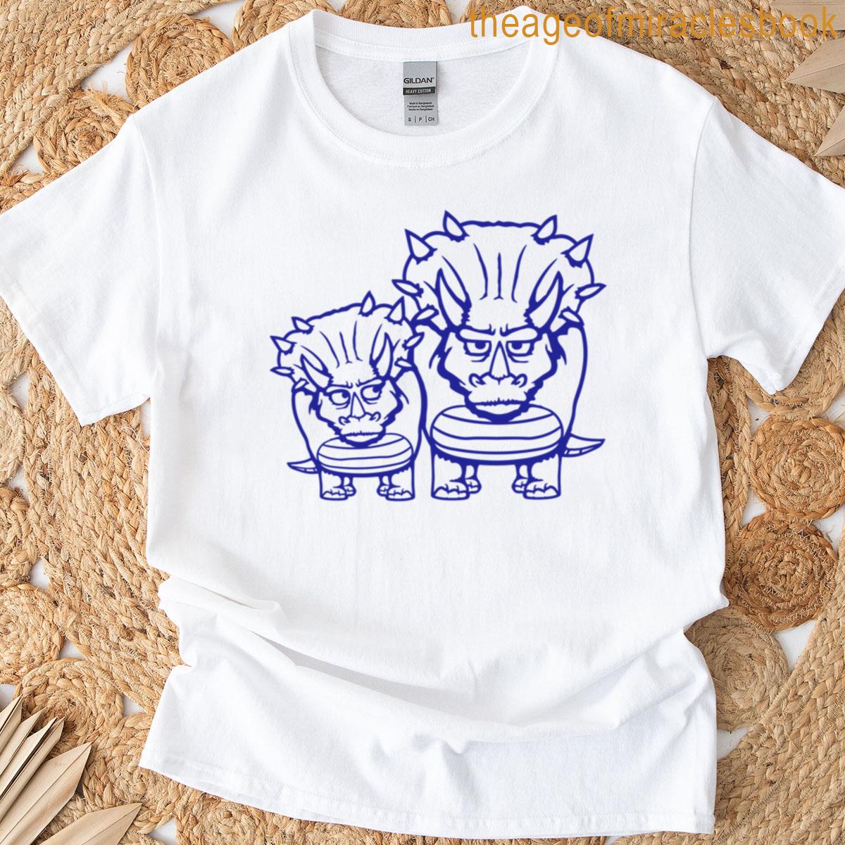 2 Triceratops Horns Family Child Mom Dad Father Mother T-shirt