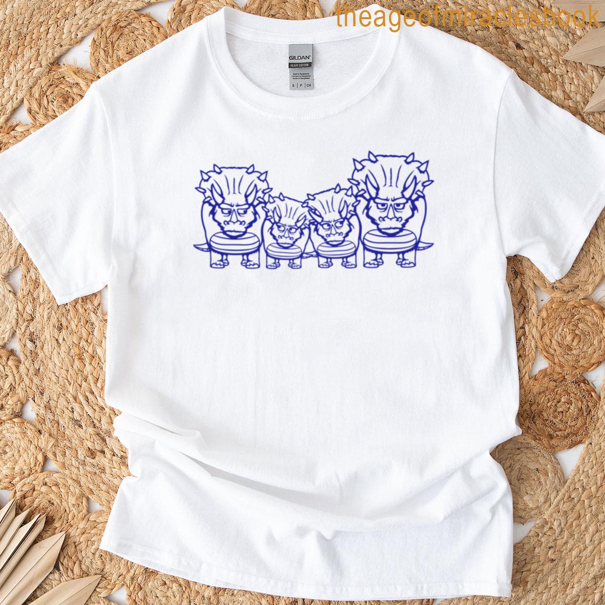 4 Triceratops Horns Family Child Mom Dad Father Mother T-shirt