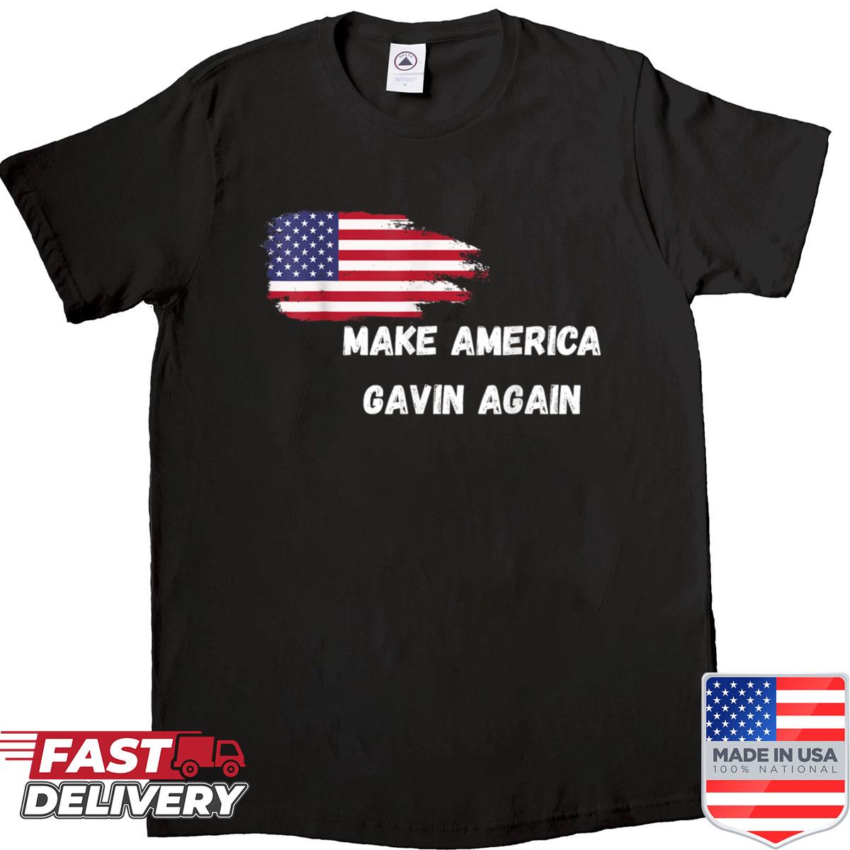 Funny Retro Make America Gavin Again Election Joke Apparel Shirt