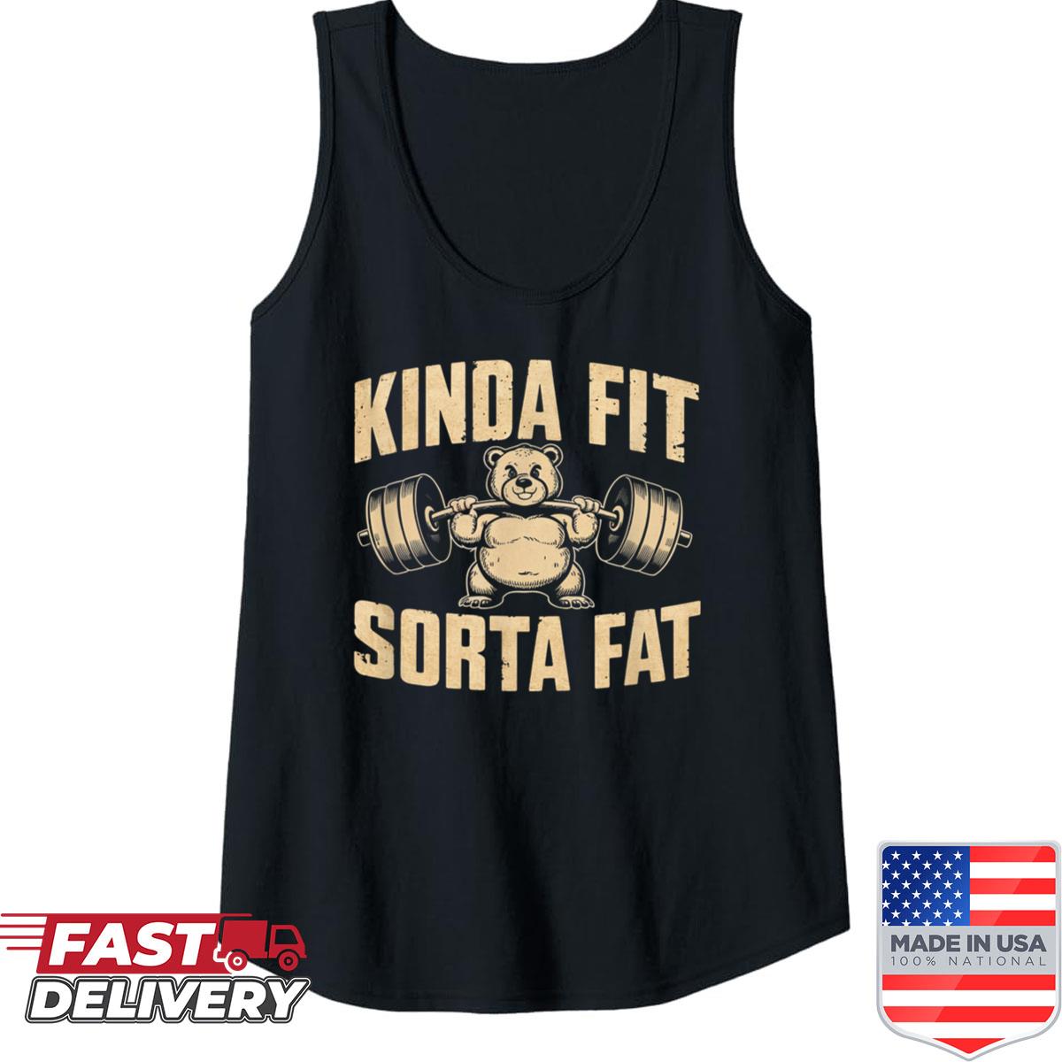 DCOJUZBO Kinda Fit Sorta Fat Funny Gym Cute Seal Retro T-Shirt