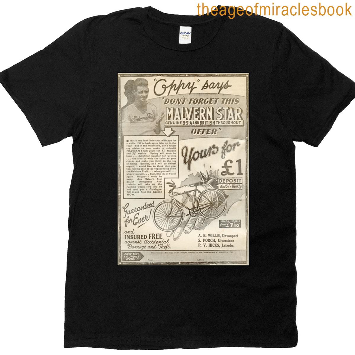 1937 Malvern Star Bicycle Vintage Advert – Champion Oppy Opperman Endorsement T-shirt