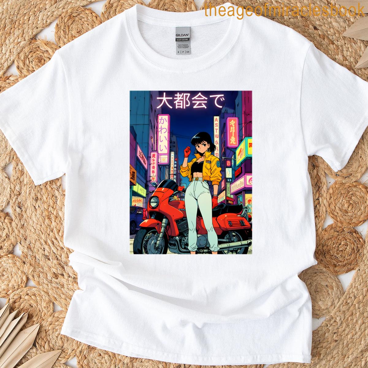 80s Aesthetic Anime Girl Motorcycle T-shirt 80s Aesthetic Anime Girl Motorcycle T-shirt