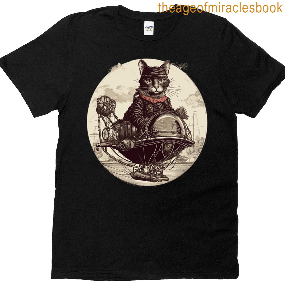 Steampunk Airship Cat T-shirt