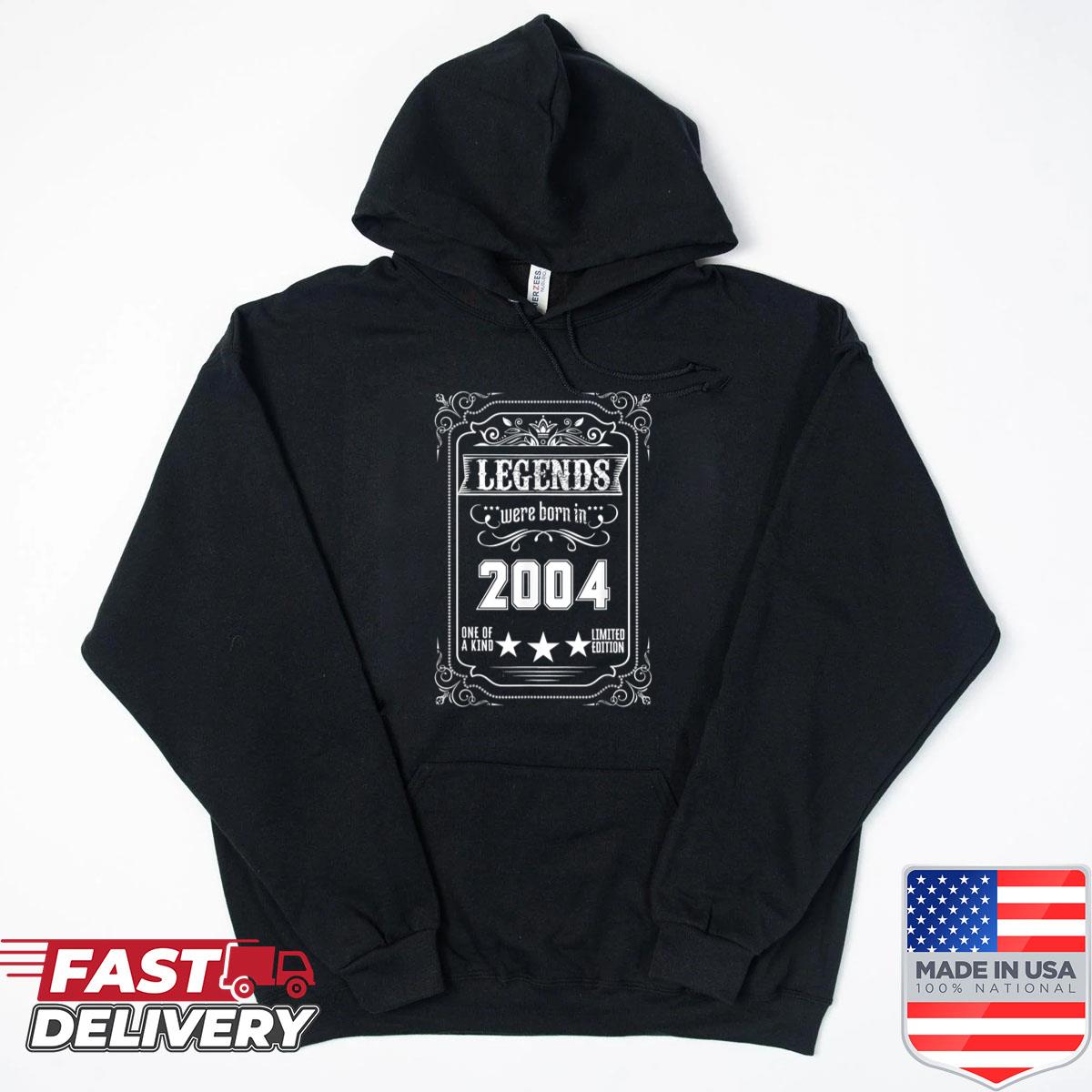 Alternative view of 21th Birthday Tee Vintage Legends Born In 2004 21 Years Old Shirt
