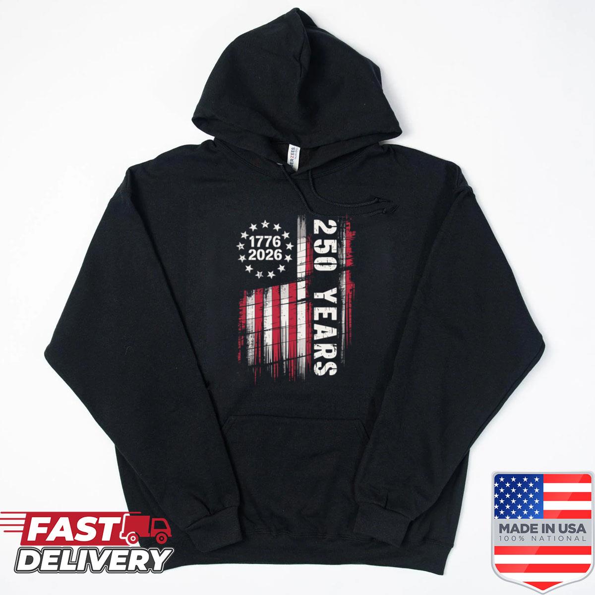 Alternative view of 250 Years America Anniversary Grunge Flag Shirt