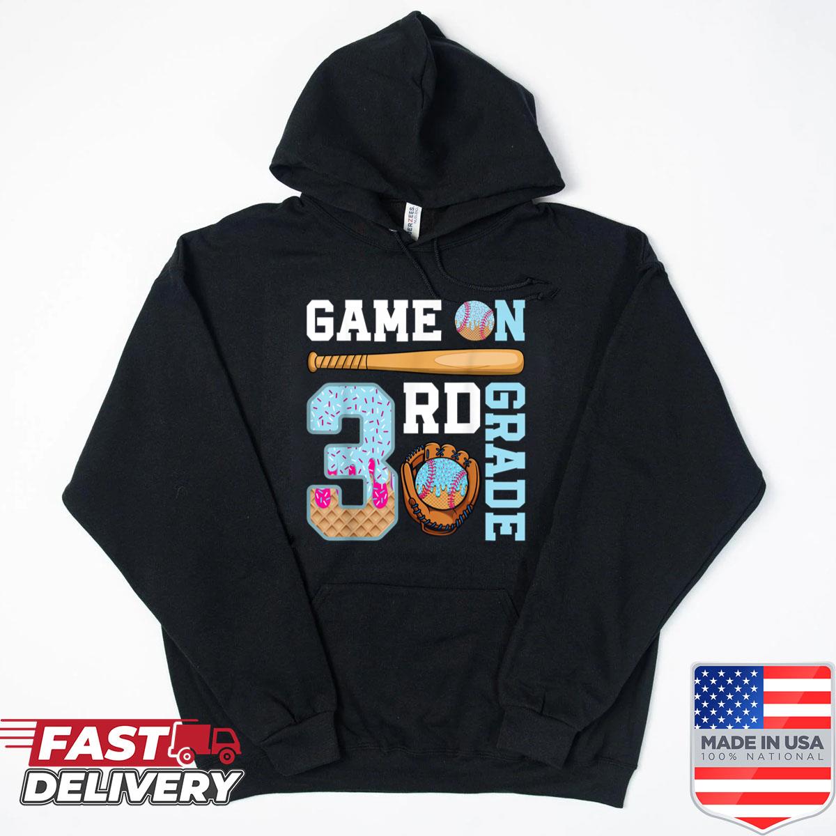 Alternative view of 3rd Grade Game On Baseball Drip Ice Cream Back To School Shirt