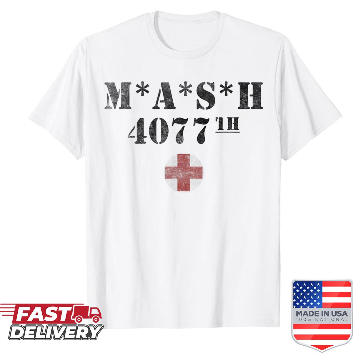 4077 Retro Army Military 4077 Red Cross Vintage Shirt
