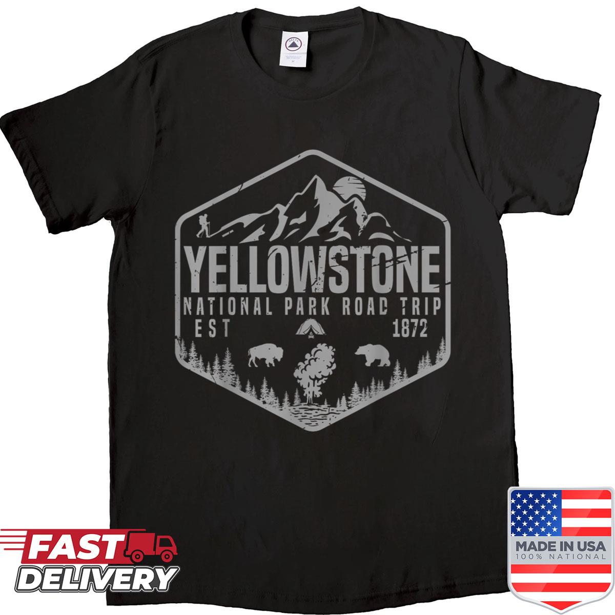 Yellowstone National Park Souvenir Hiking Family Road Trip Shirt
