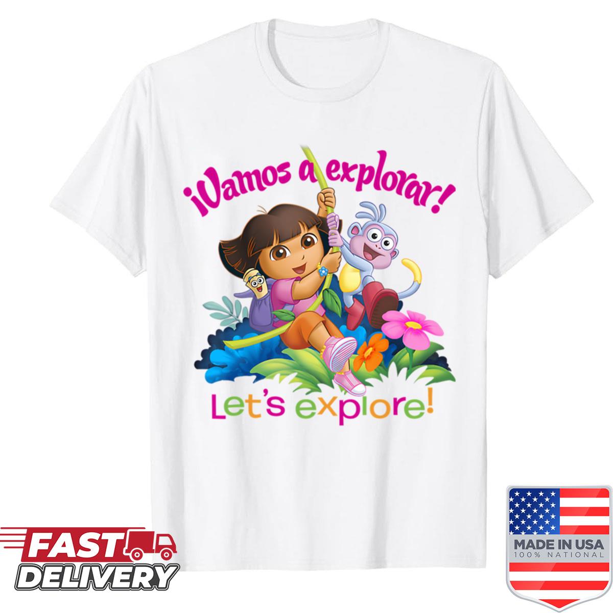 Adventure And Cartoon Explorer Cute Monkey Girl Shirt